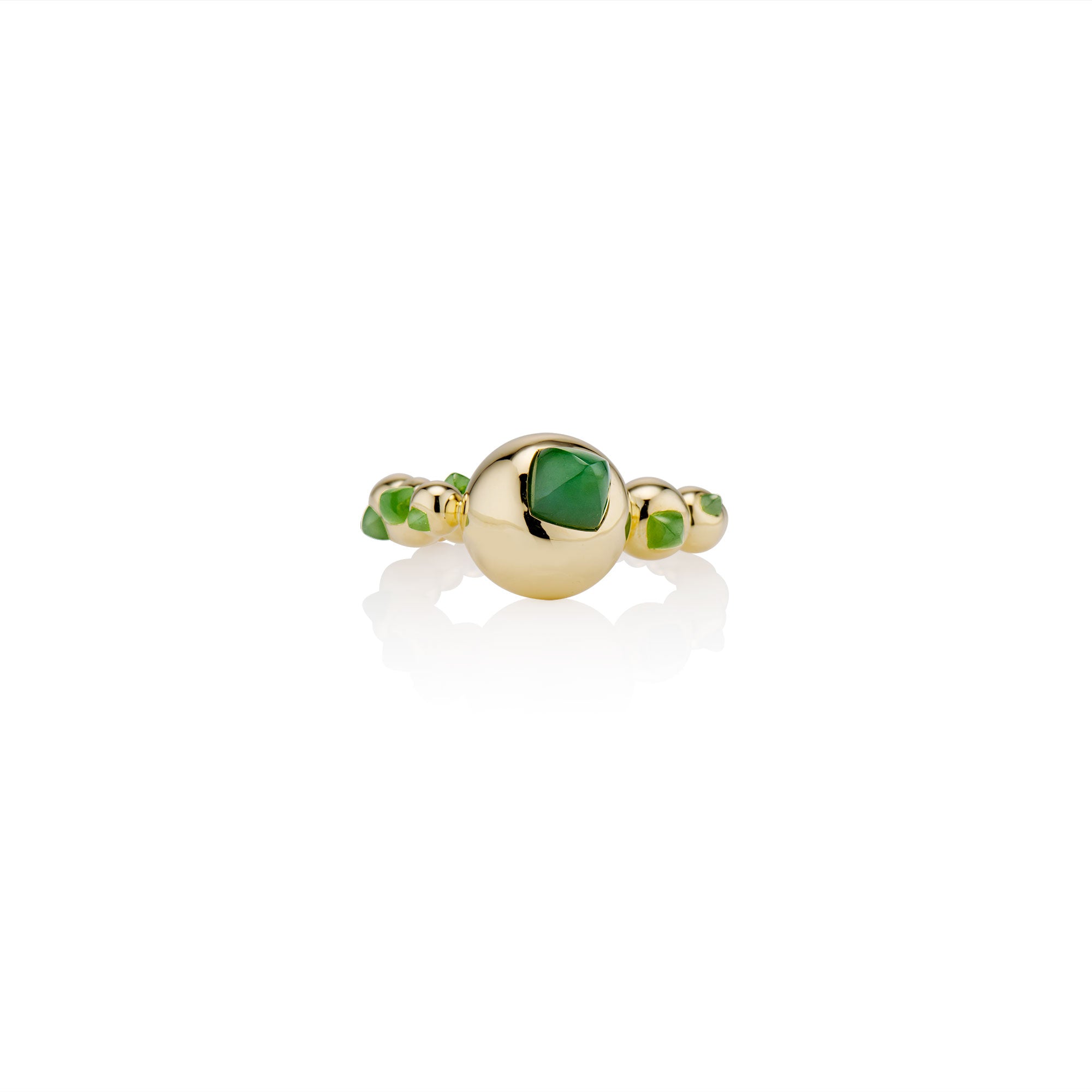 Jade Sugarloaf Bubble Ring