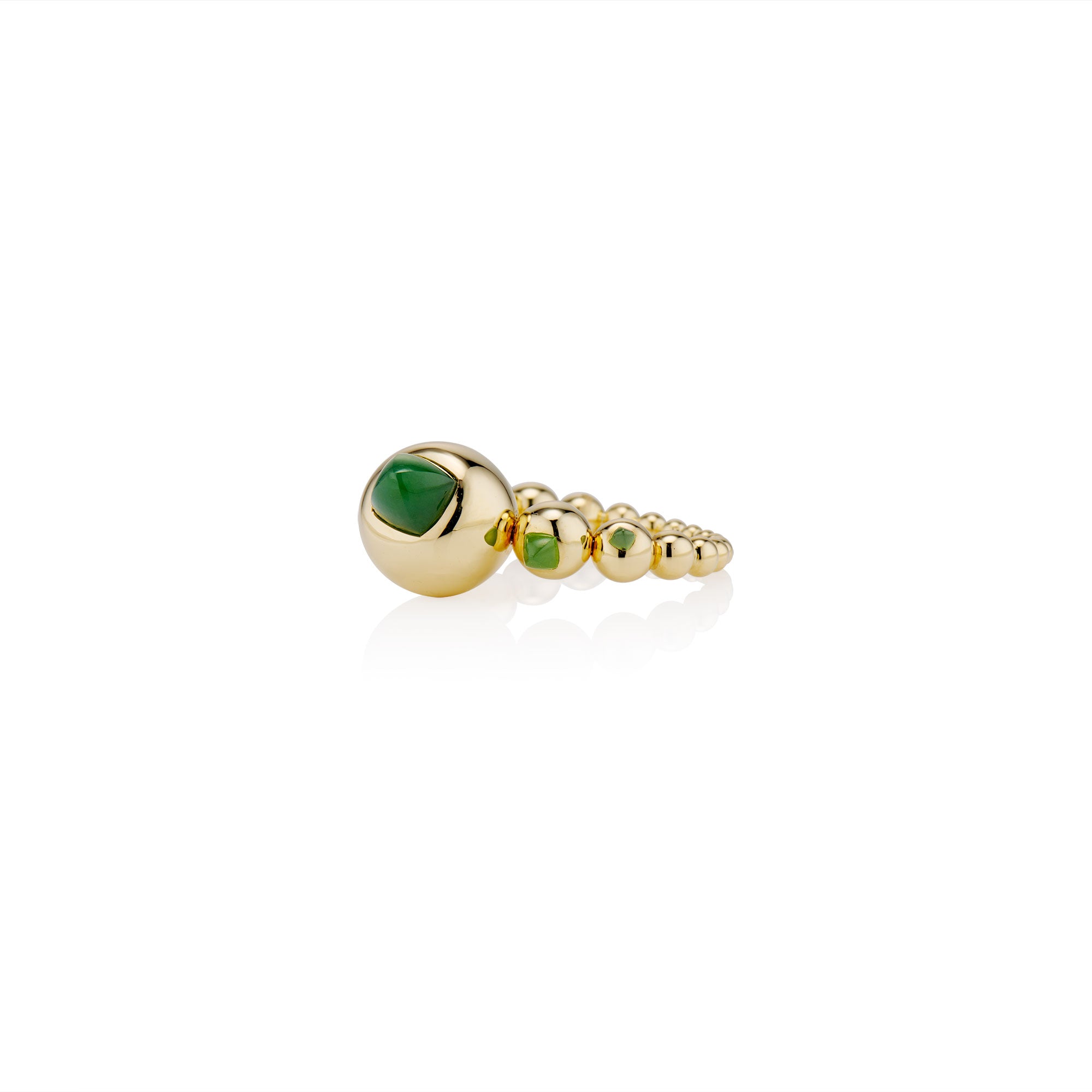 Jade Sugarloaf Bubble Ring