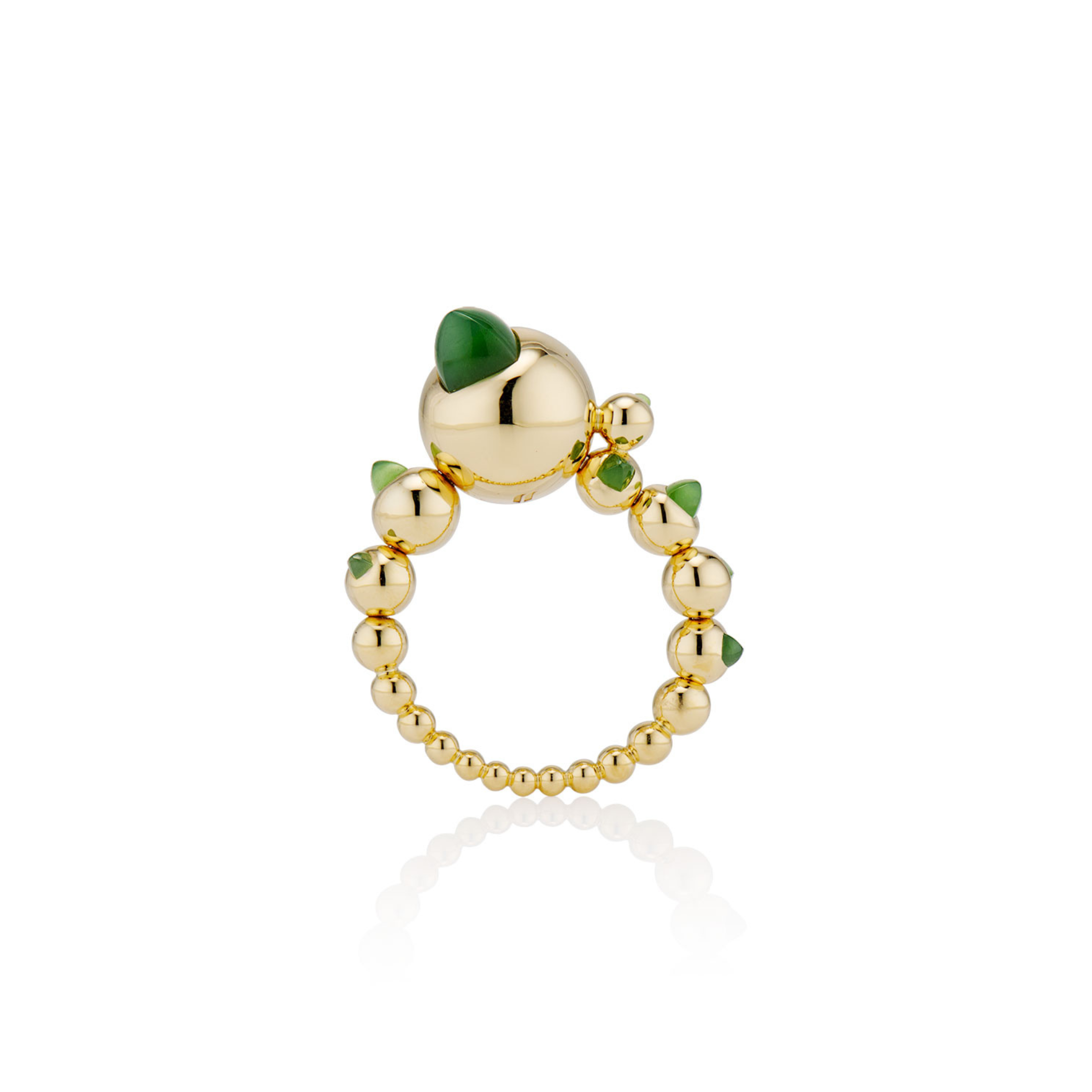 Jade Sugarloaf Bubble Ring