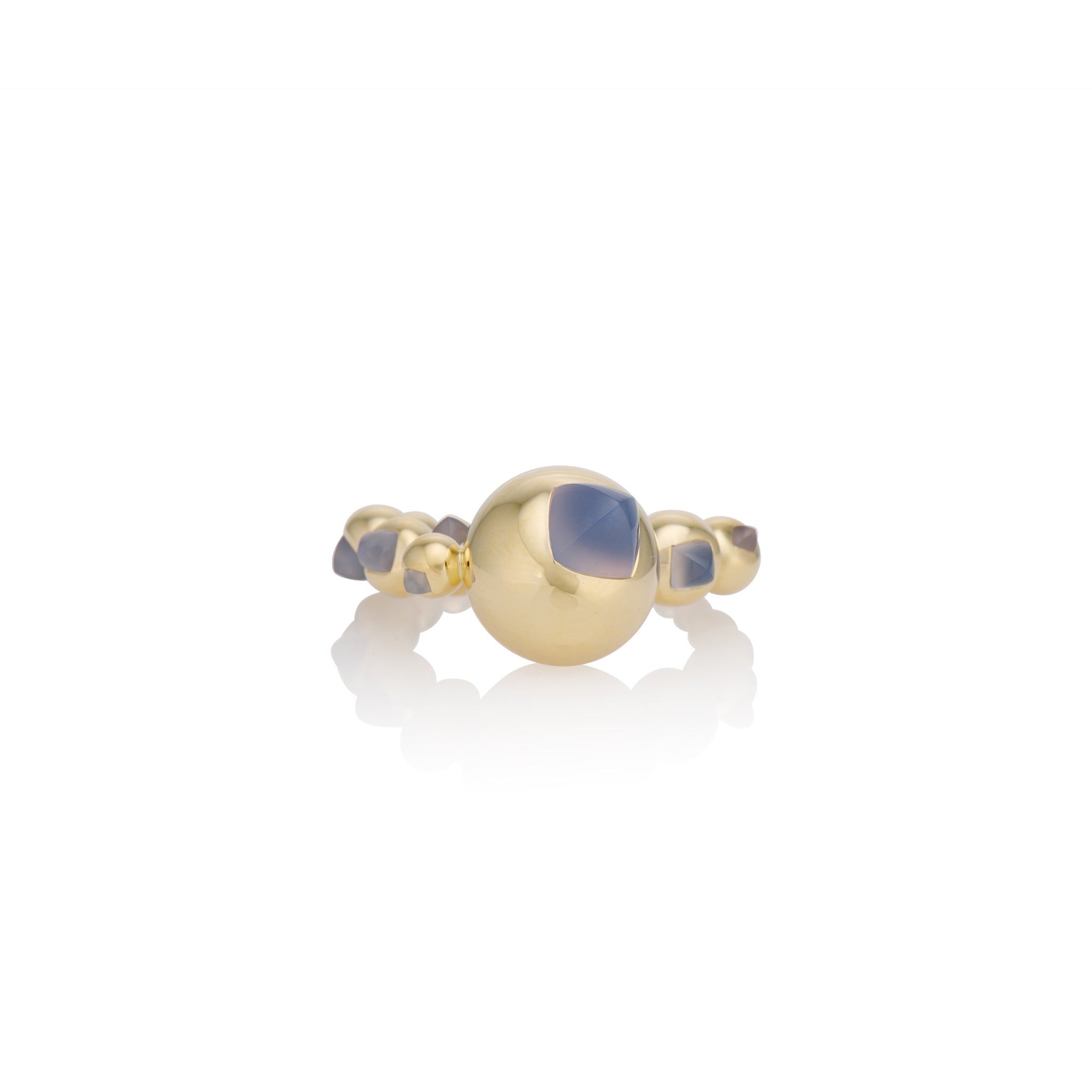 Chalcedony Sugarloaf Bubble Ring