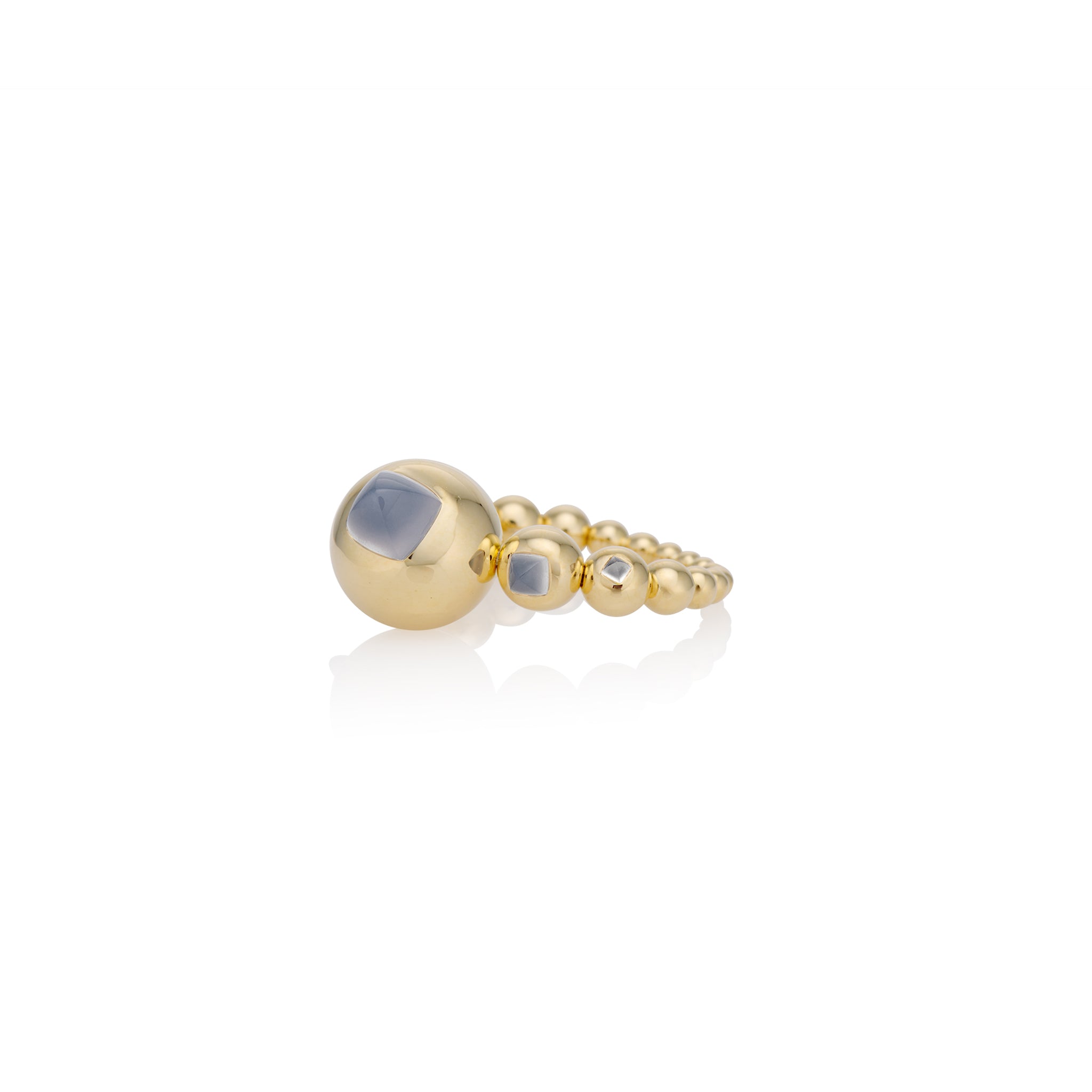 Chalcedony Sugarloaf Bubble Ring