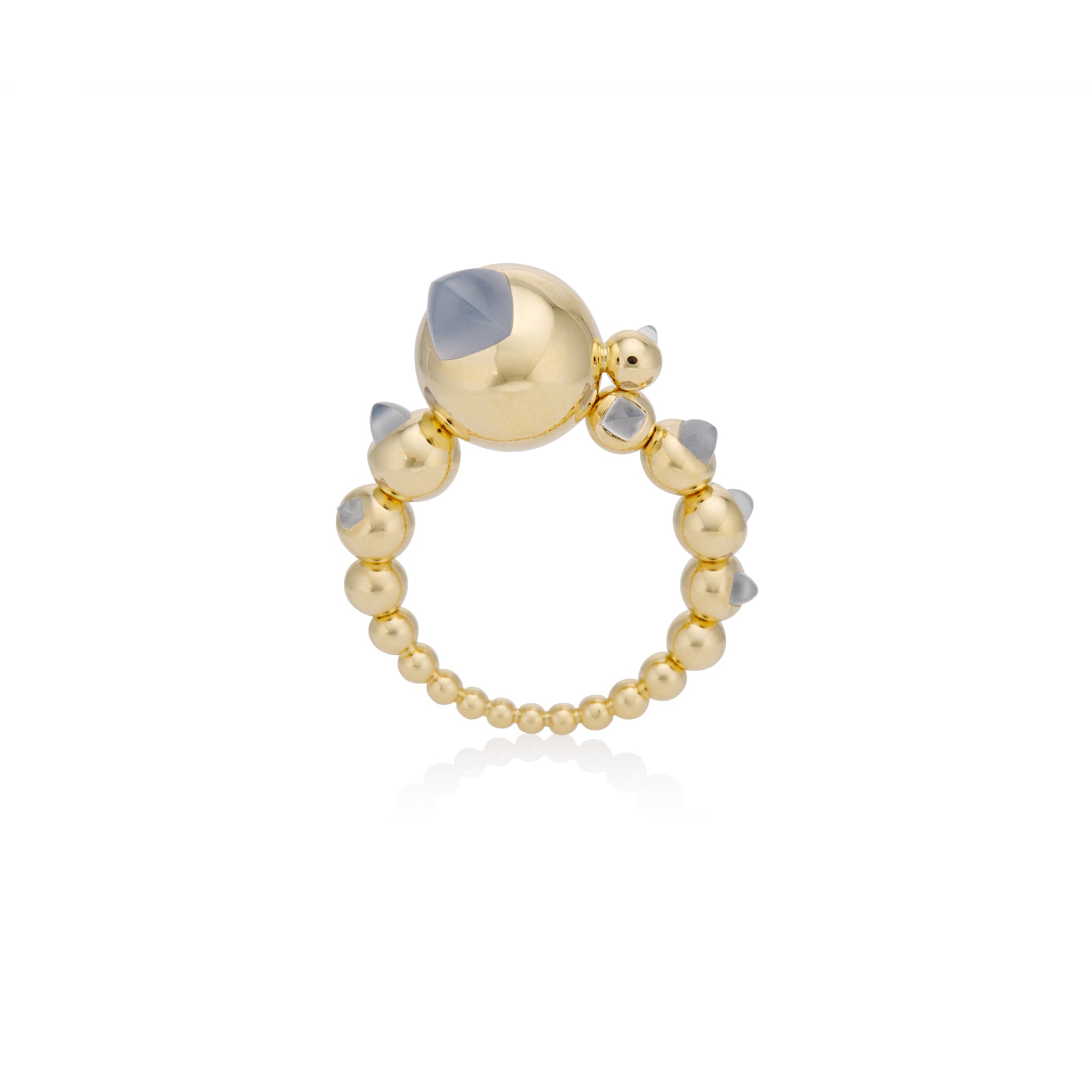 Chalcedony Sugarloaf Bubble Ring