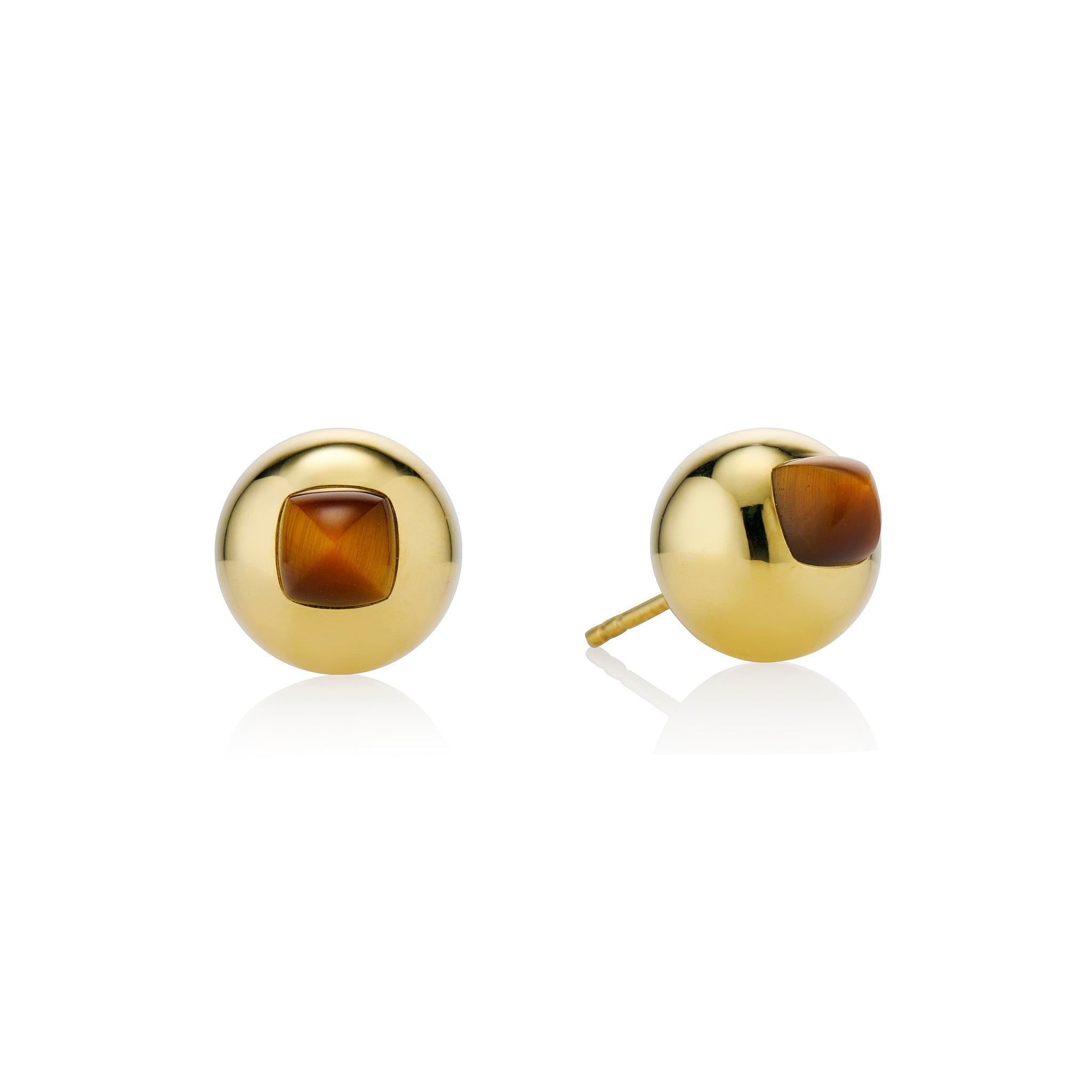 12mm Tiger Eye Sugarloaf Studs