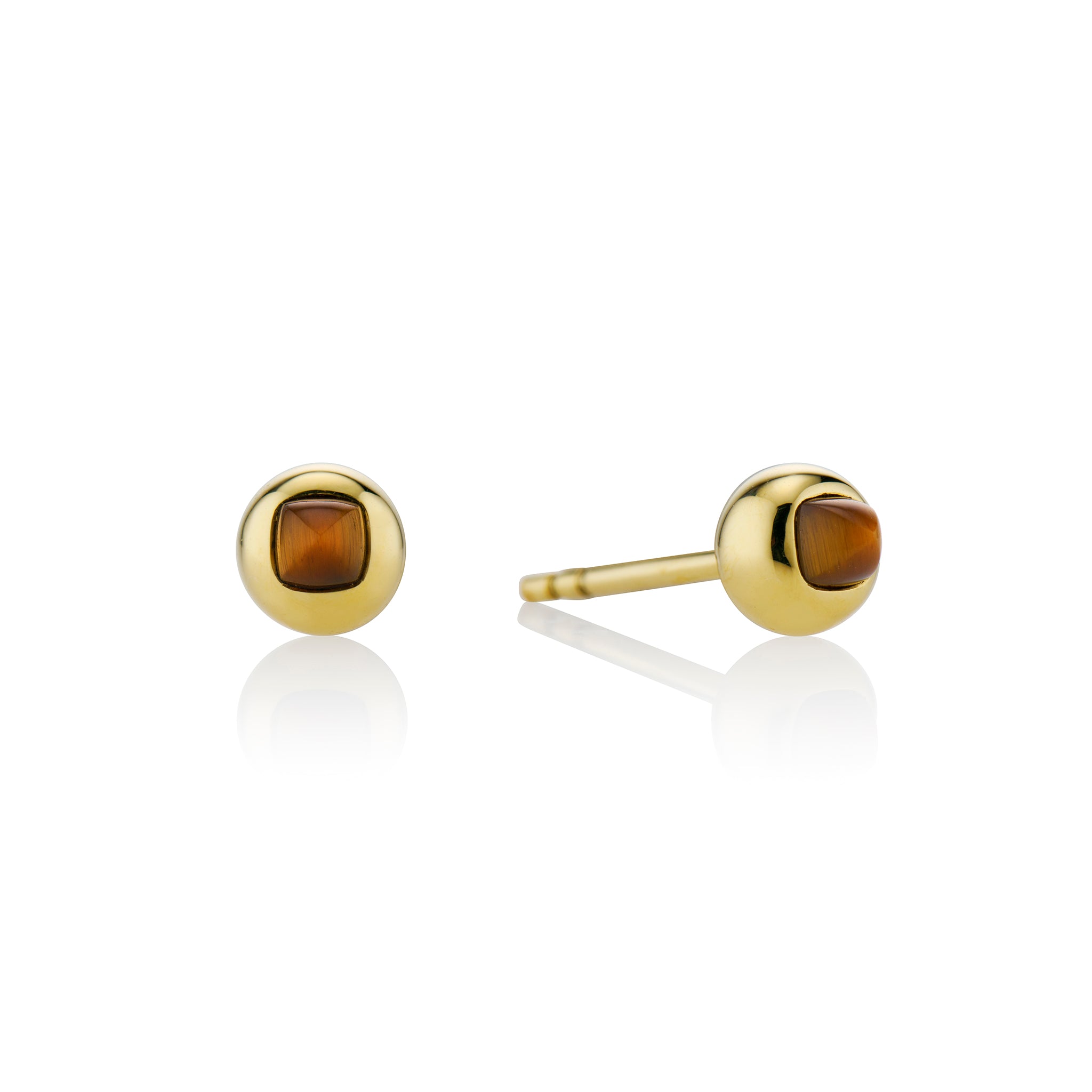 5mm Tiger Eye Sugarloaf Studs